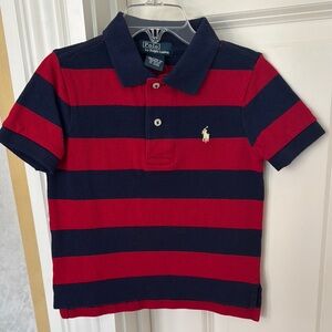 NWT Polo by Ralph Lauren Kids Navy and Red Striped Shirt